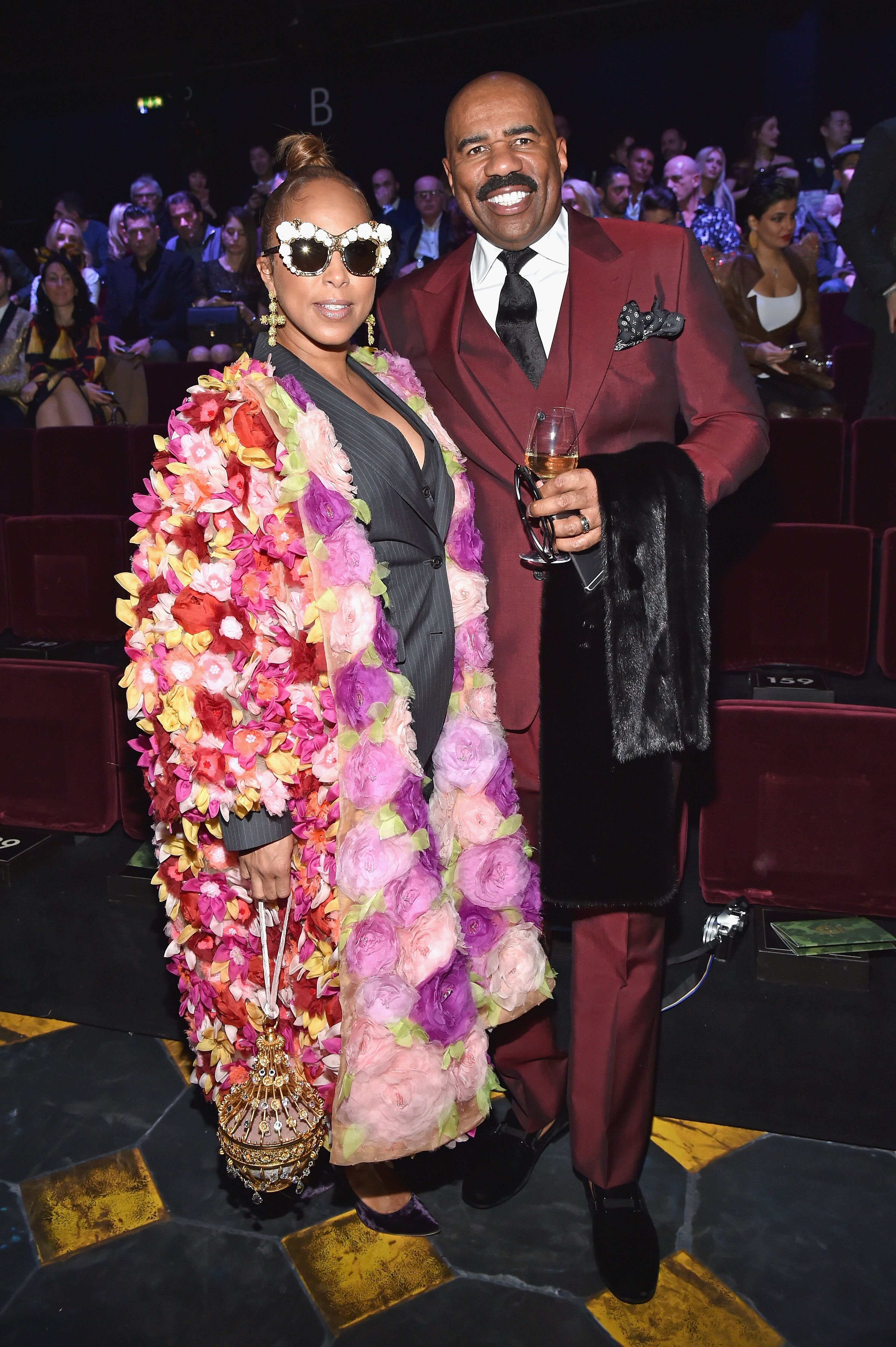 Marjorie Harvey and Steve Harvey attend the Dolce & Gabbana show during Milan Men's Fashion Week Fall/Winter 2017/18 on January 14, 2017. | Photo: Getty Images