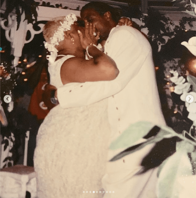 Luenell celebrates her 20th wedding anniversary with a photo of her kissing her husband on their wedding day. | Photo: Instagram/Luenell