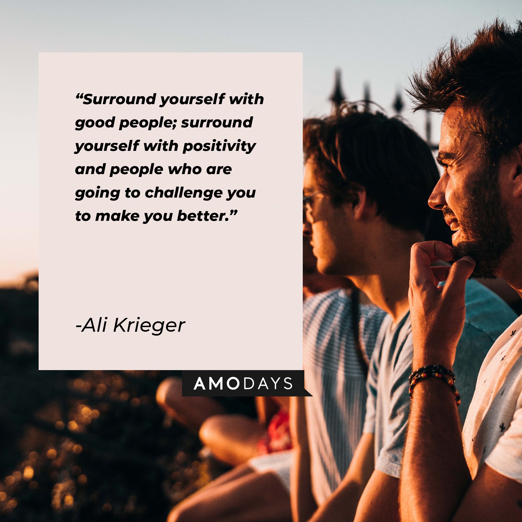 Ali Krieger’s quote: “Surround yourself with good people; surround yourself with positivity and people who are going to challenge you to make you better.” | Image: AmoDays