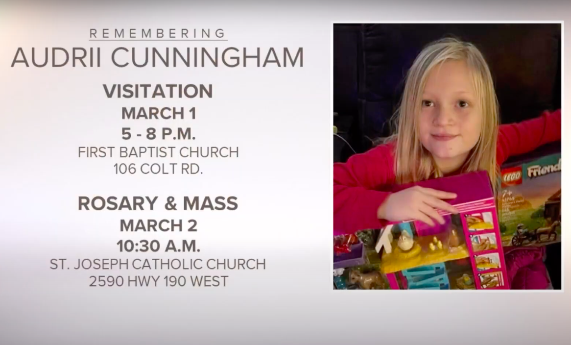 Details about Audrii Cunningham's memorial service posted on February 22, 2024 | Source: YouTube/KHOU 11