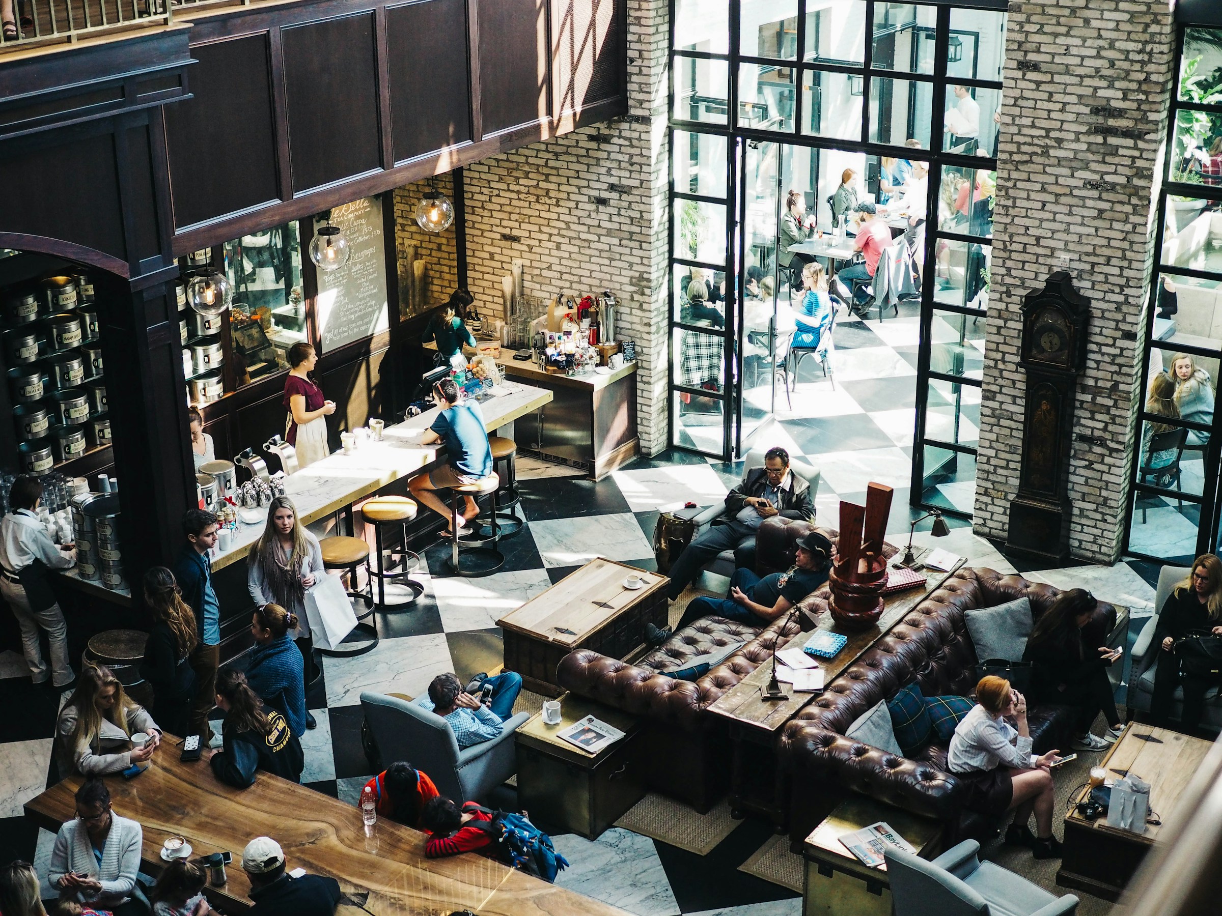 Aerial view of a coffee shop | Source: Unsplash