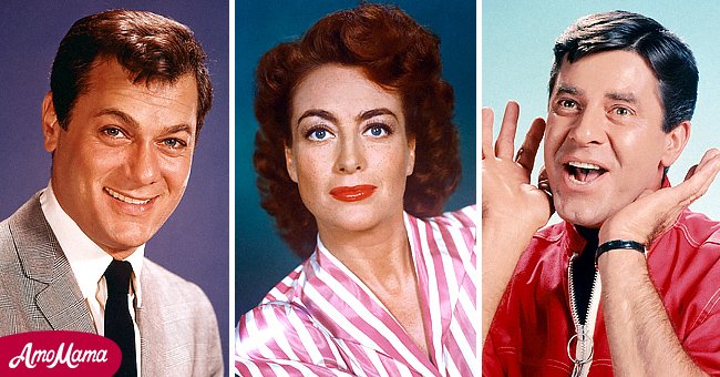 A picture montage of Tony Curtis, Joan Crawford and Jerry Lewis | Photo: Getty Images