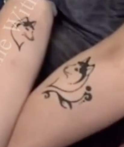 Gypsy Rose Blanchard and Ken Urker's tattoos as seen in an April 4, 2024 TikTok video | Source: Tiktok.com/@natashacooper1220