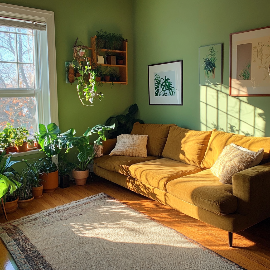 A living room full of plants | Source: Midjourney