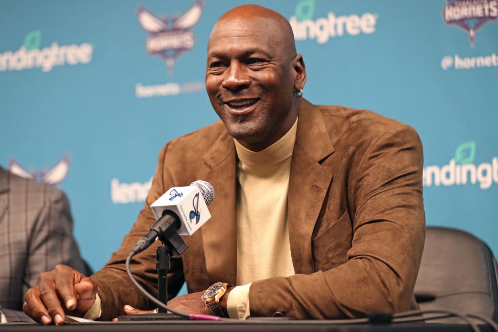 Michael Jordan at a media press conference ahead of the NBA All-Star Weekend Spectrum Center in Charlotte, North Carolina on February 12, 2019. | Photo: Getty Images