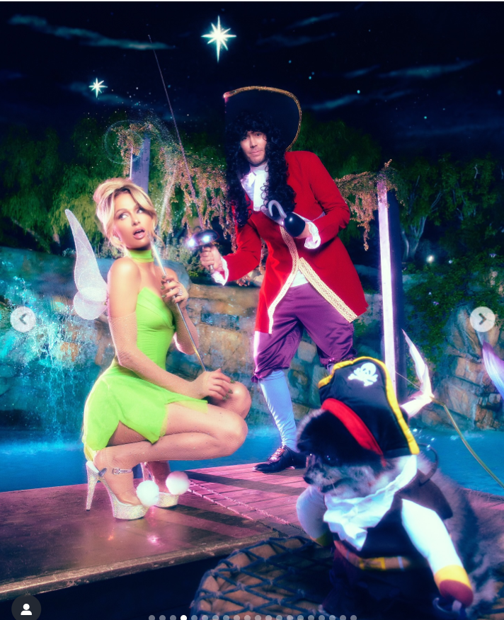 Paris Hilton in her bright green costume, as seen from a post dated October 30, 2025. | Source: Instagram/parishilton