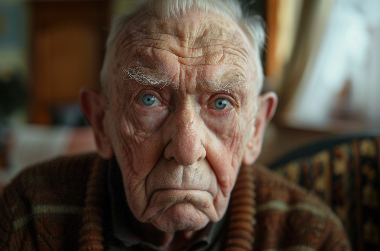 A concerned elderly man | Source: MidJourney