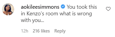 Aoki Lee's comment on her sister Ming's lingerie picture. | Photo: Instagram/mingleesimmons