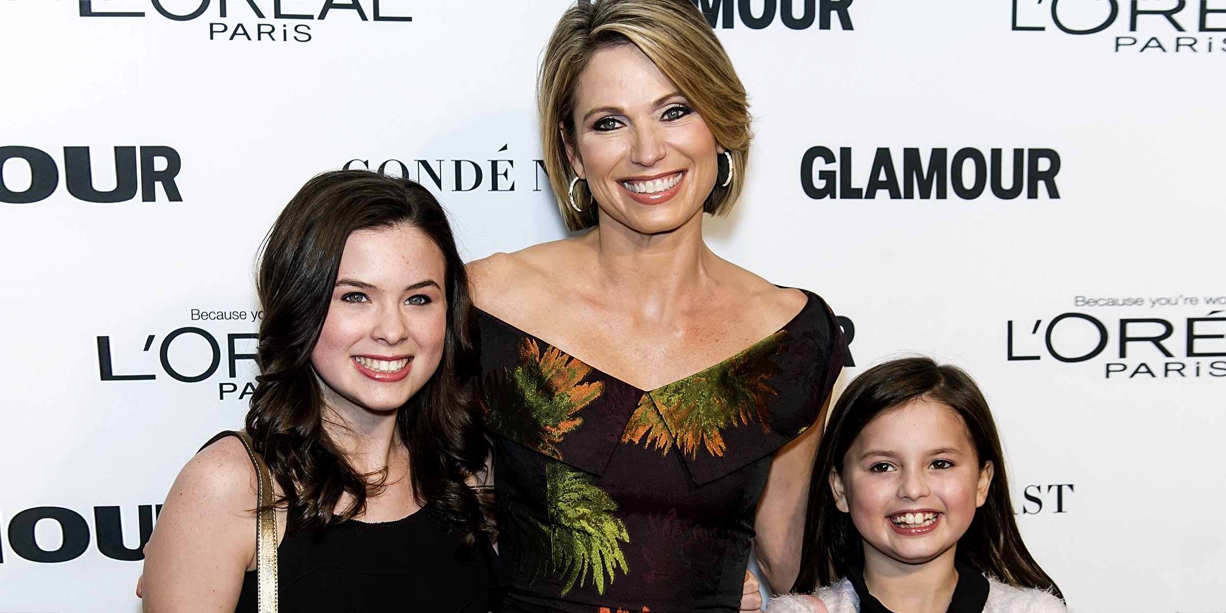 Journalist Amy Robach and her daughters Ava McIntosh and Annalise McIntosh attend Glamour's 25th Anniversary Women Of The Year Awards at Carnegie Hall, on November 9, 2015, in New York City. | Source: Getty Images