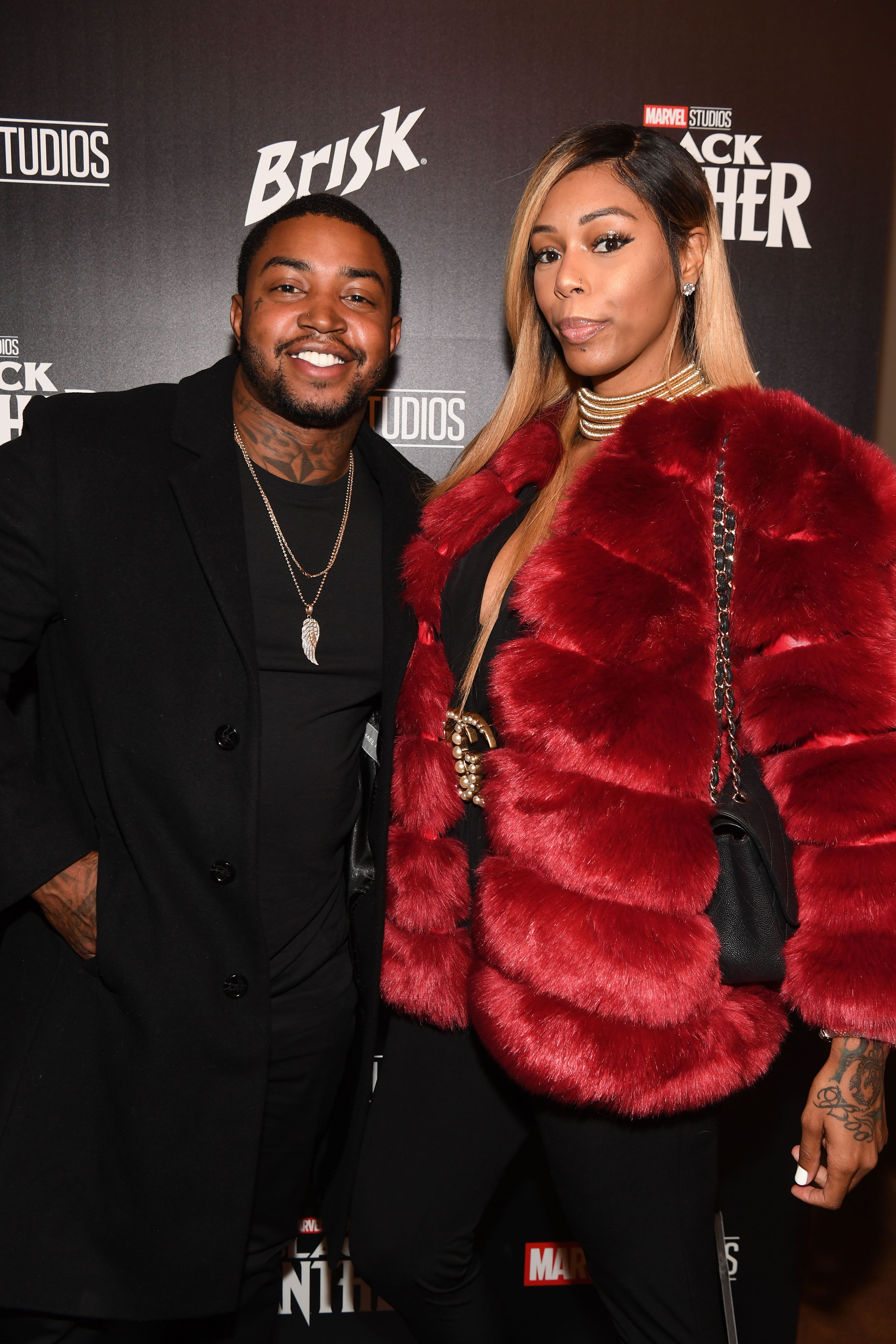 Rapper Lil Scrappy and Adiz 'Bambi' Benson at the "Black Panther" Advanced Screening & Panel Discussion on February 14, 2018. | Source: Getty Images