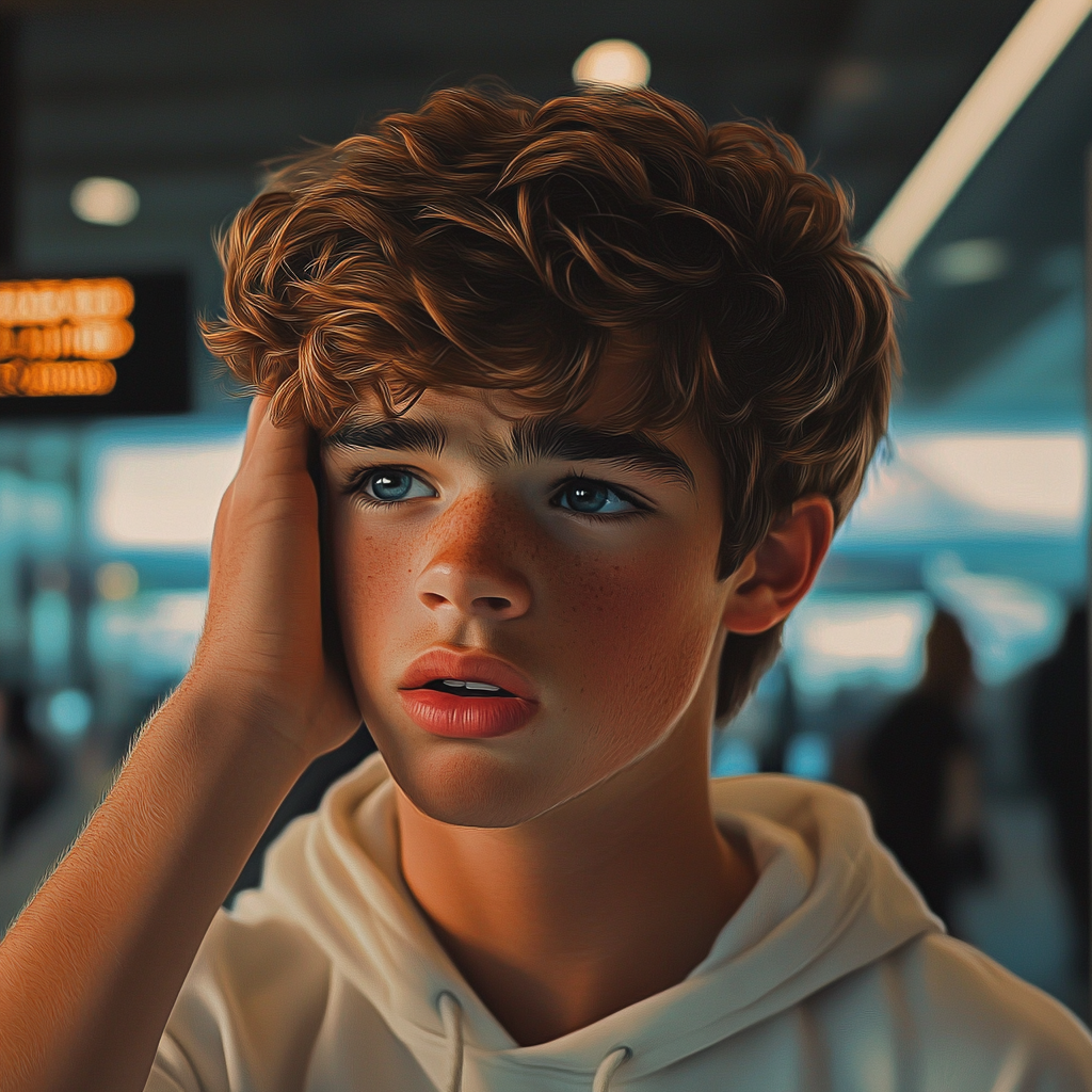 An anxious teenage boy | Source: Midjourney