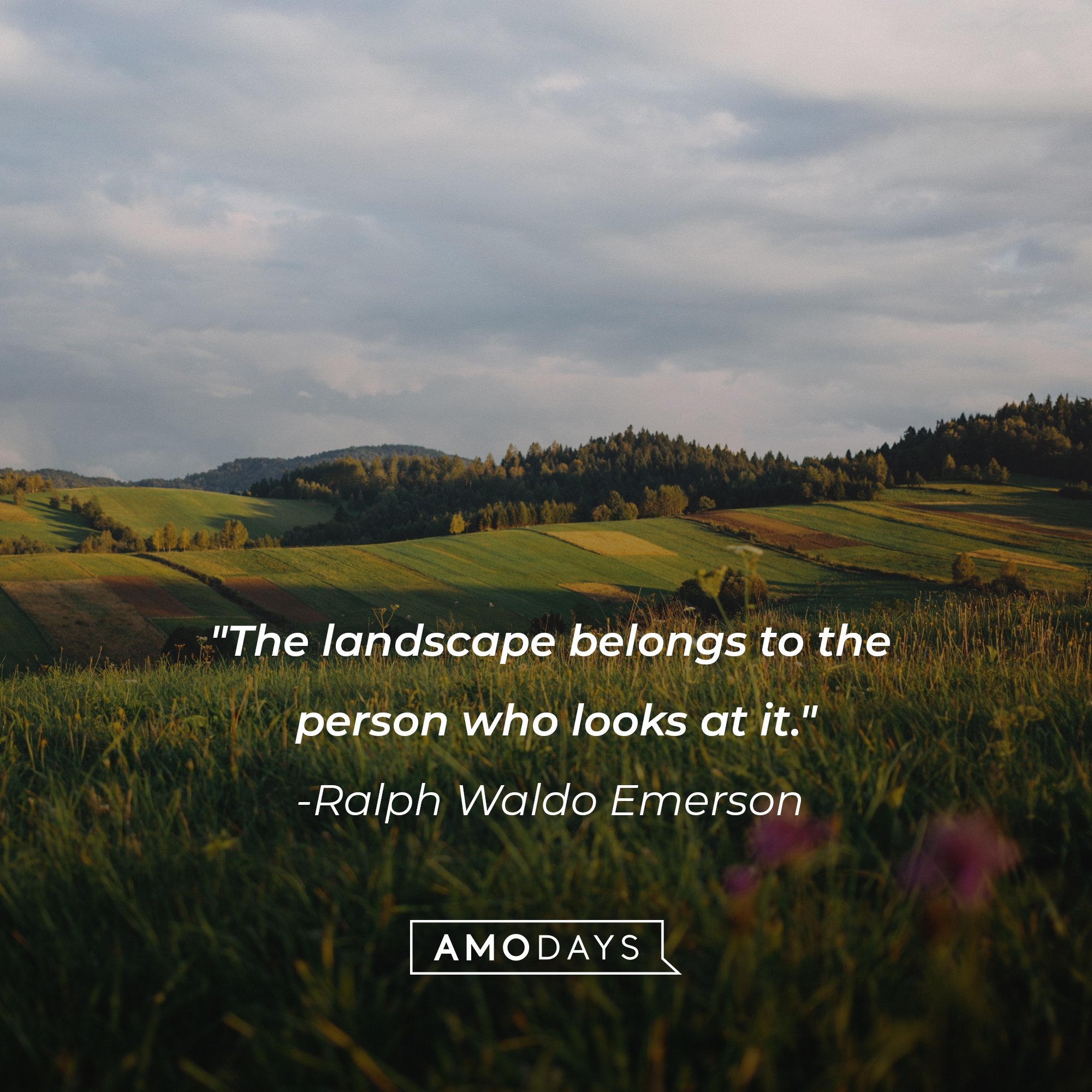 Ralph Waldo Emerson's quote: "The landscape belongs to the person who looks at it." | Image: AmoDays