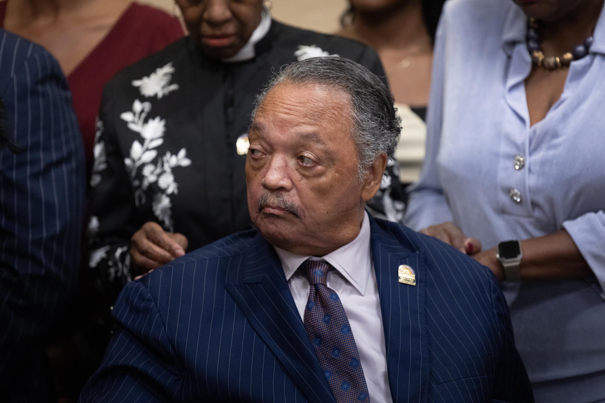 Rev. Jesse Jackson visits with guests at the National Bar Association's annual convention on July 31, 2025, in Chicago, Illinois | Source: Getty Images
