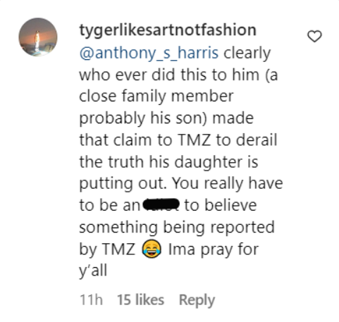 A fan's comment on Shannon Amos' post about John Amos' health and wellbeing on June 8, 2023 | Source: Instagram/officialshannonamos