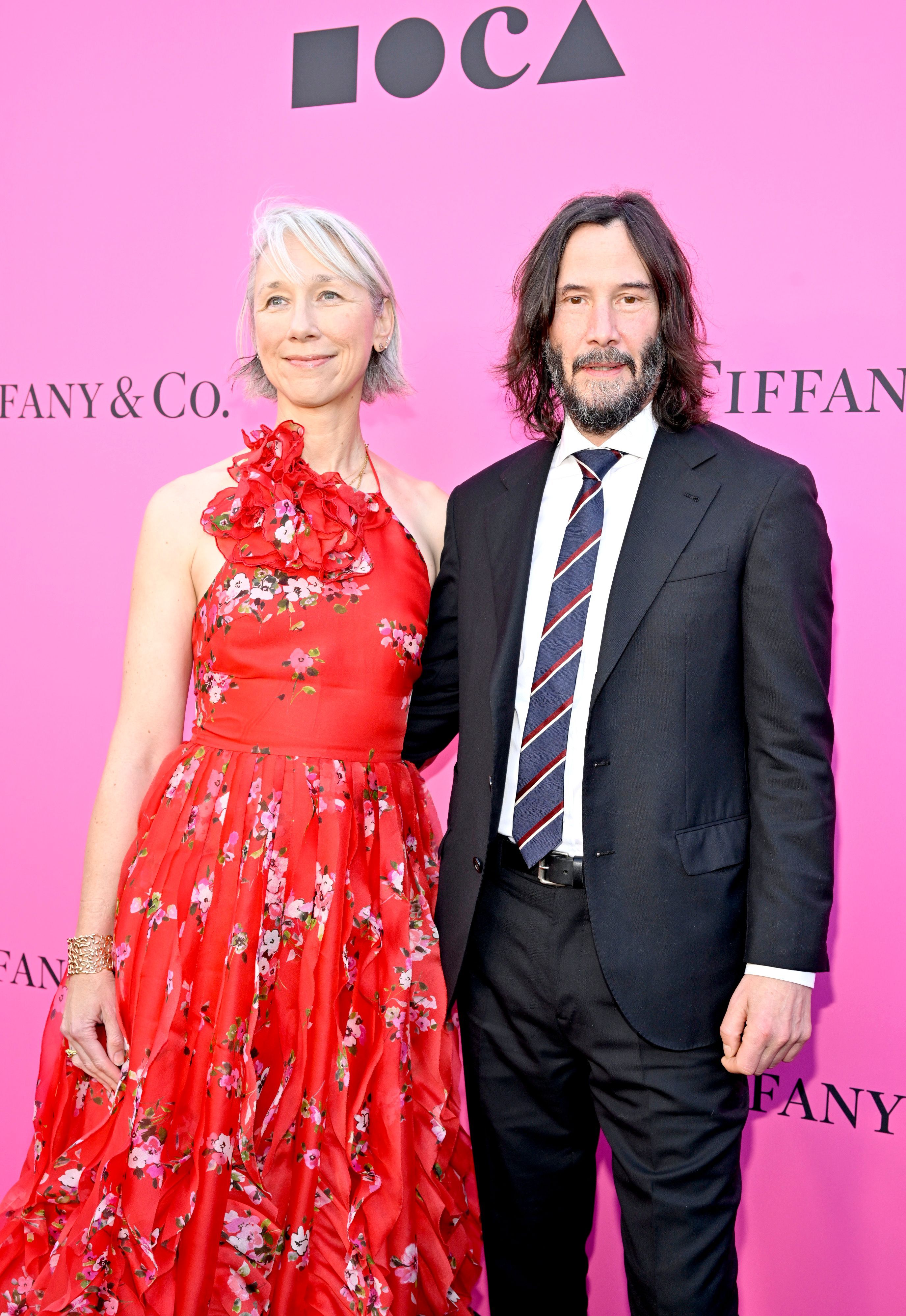 Alexandra Grant and Keanu Reeves at the MOCA Gala 2023 at The Geffen Contemporary at MOCA on April 15, 2023 in Los Angeles, California. | Source: Getty Images
