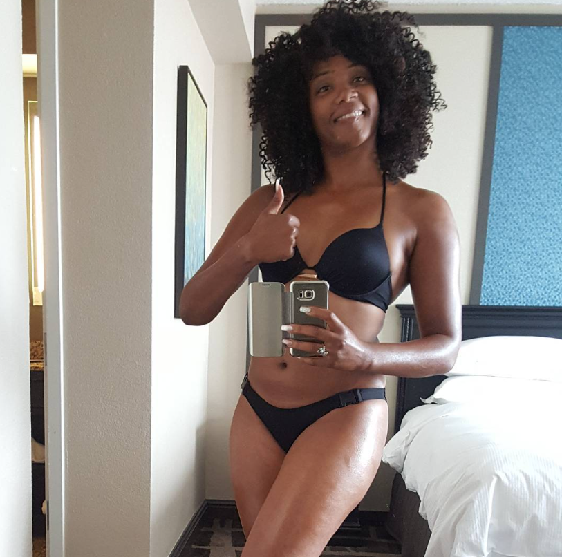 Tiffany Haddish in a black bikini in a room on September 12, 2015 | Source: Instagram/tiffanyhaddish