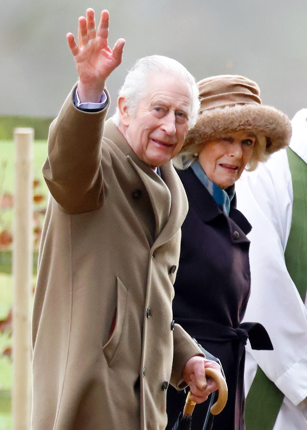 King Charles III and Queen Camilla attend the Sunday service at the Church of St Mary Magdalene in Sandringham, England, on February 4, 2024. | Source: Getty Images