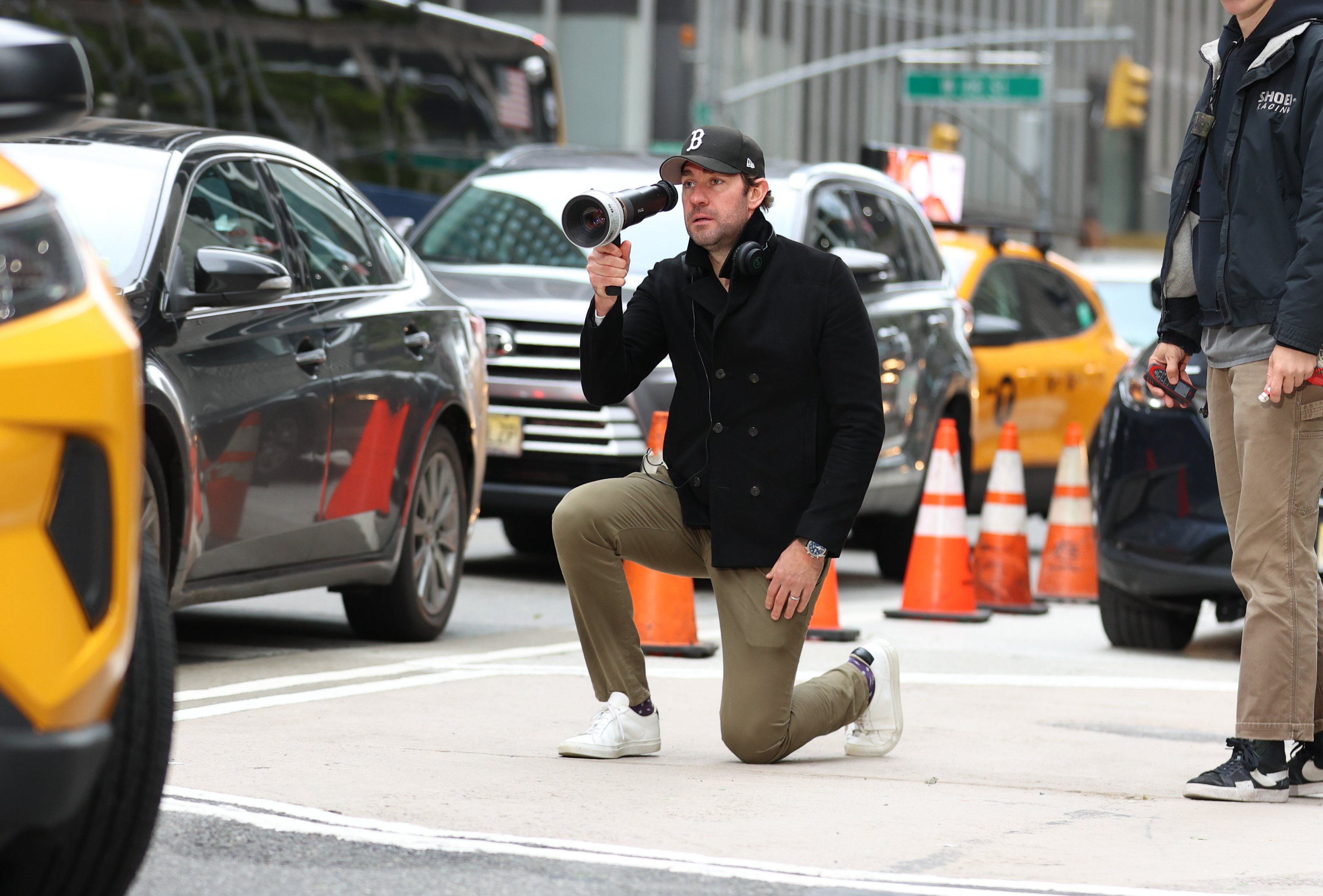 John Krasinski is seen on the set of "Imaginary Friends" on October 3, 2022, in New York City | Source: Getty Images