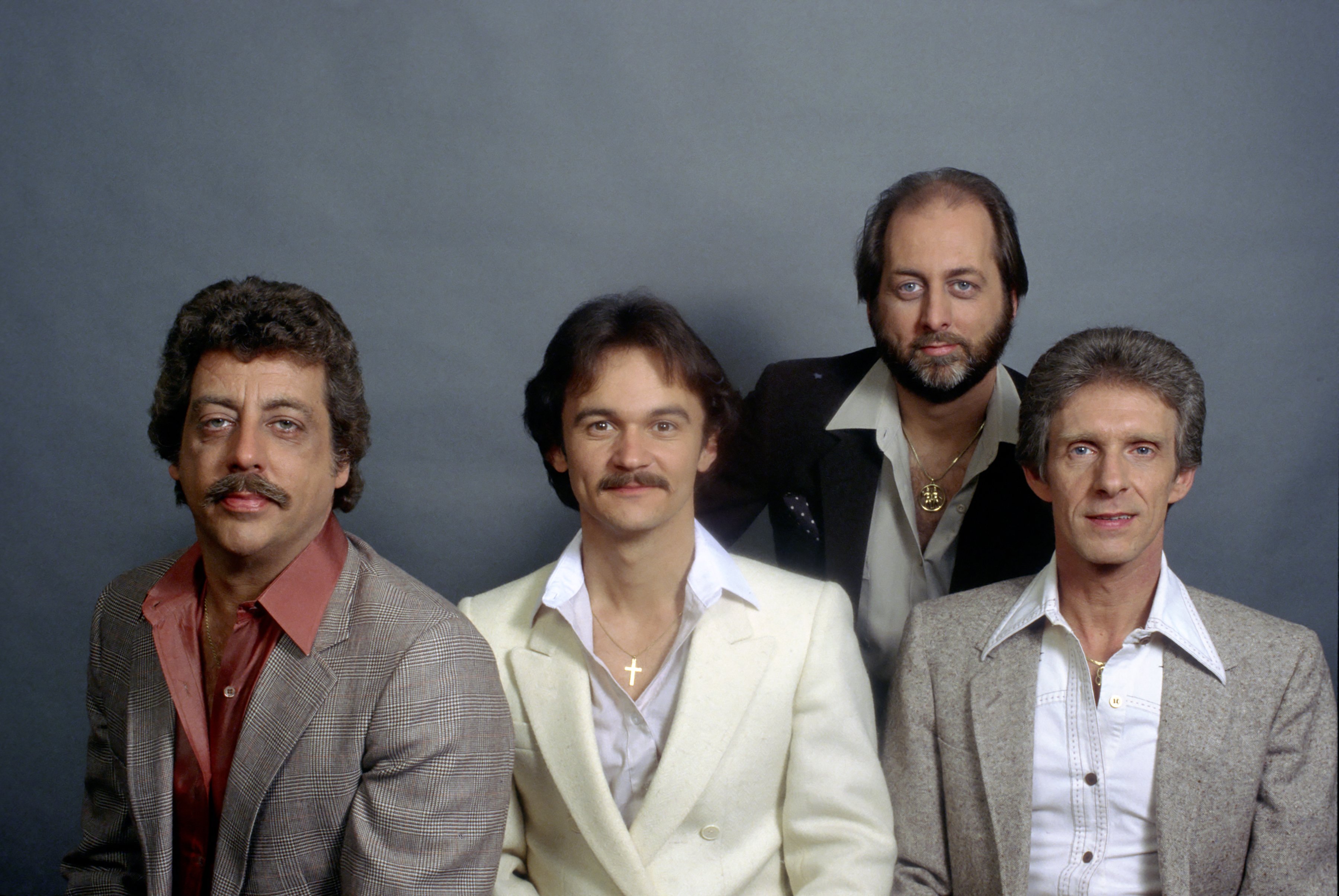 The Statler Brothers members from left to right: Harold Reid, Jimmy Fortune, Don Reid and Phil Balsley posing for a photo in 1970 | Photo: Michael Ochs Archives/Getty Images