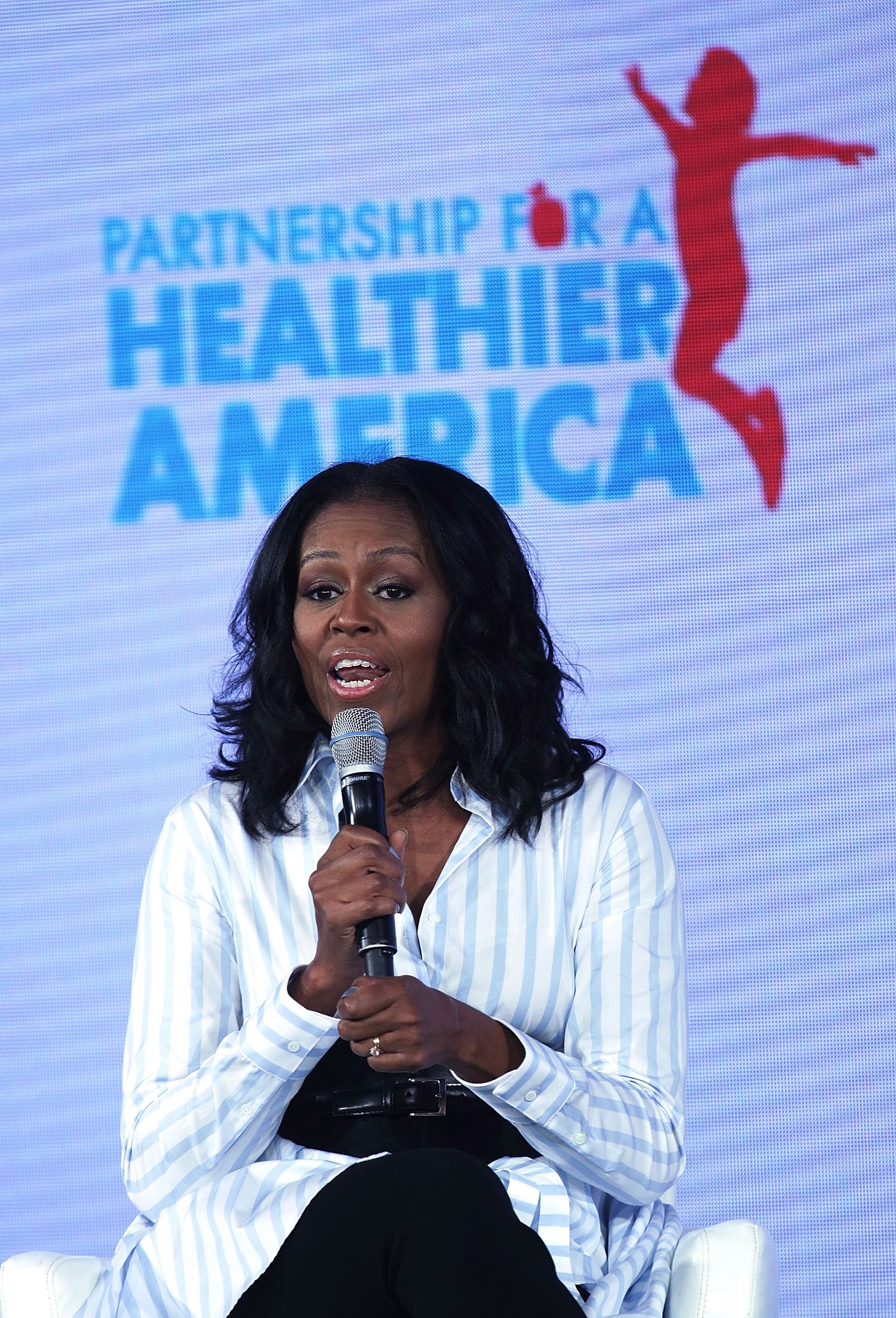 Michelle Obama speaks during the Partnership for a Healthier America Summit May 12, 2017, in Washington, DC. | Source: Getty Images.