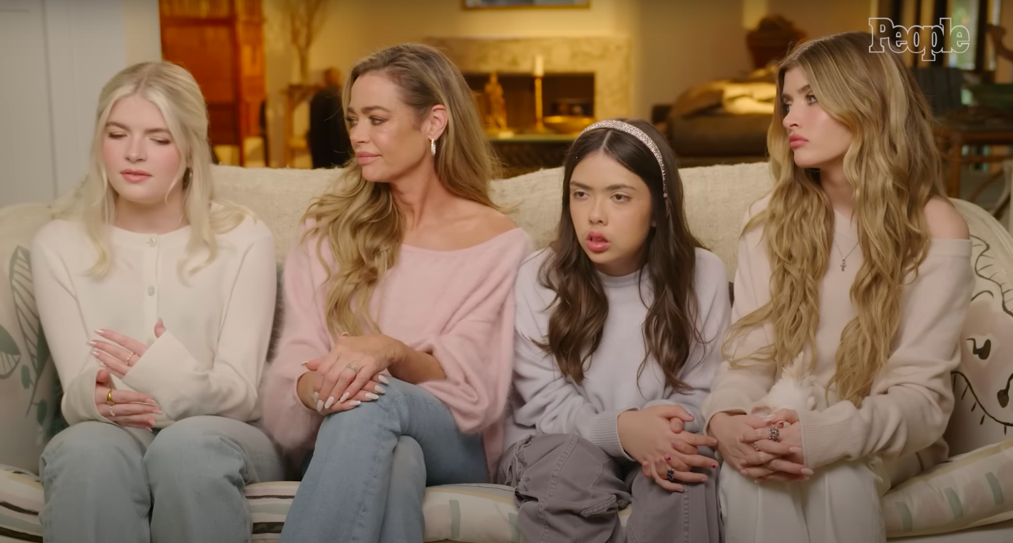 Lola Sheen speaking during the People interview as Denise Richards, Eloise Richards, and Sami Sheen look on, posted on February 19, 2025. | Source: YouTube/People