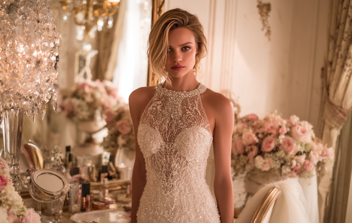 A woman in a white dress | Source: Midjourney