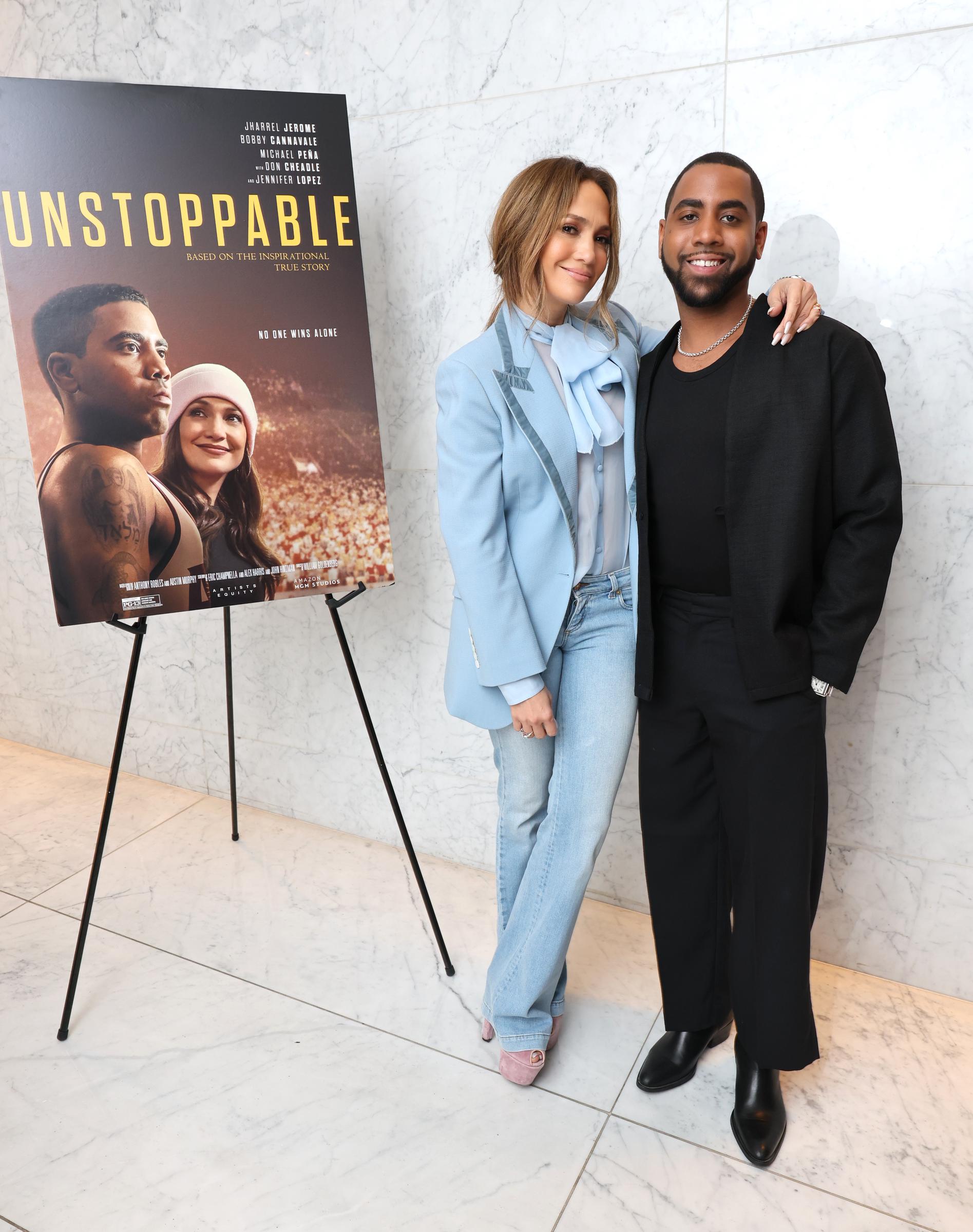 Jennifer Lopez and Jharrel Jerome on December 15, 2024, in Los Angeles, California | Source: Getty Images