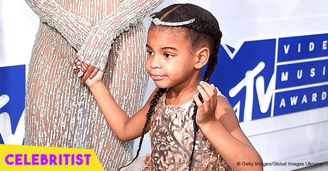 Blue Ivy rocks long braids and patterned outfit as she enjoyes a day at the pumpkin patch 