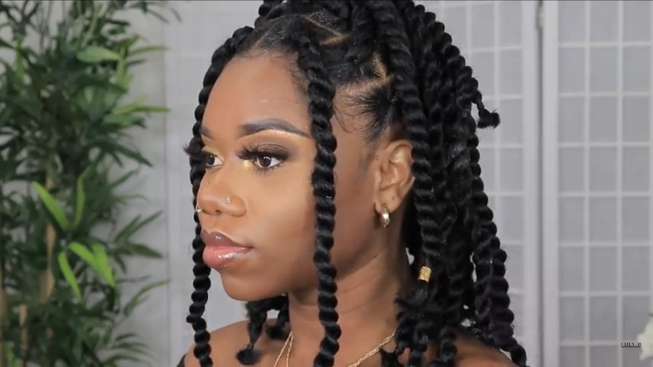 A woman with two-strand twists | Source: YouTube/ Chev B. 
