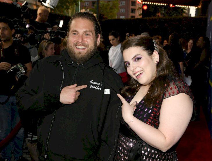 LOS ANGELES, CALIFORNIA - MAY 13: Jonah Hill and Beanie Feldstein attend the LA special screening of Annapurna Pictures' 