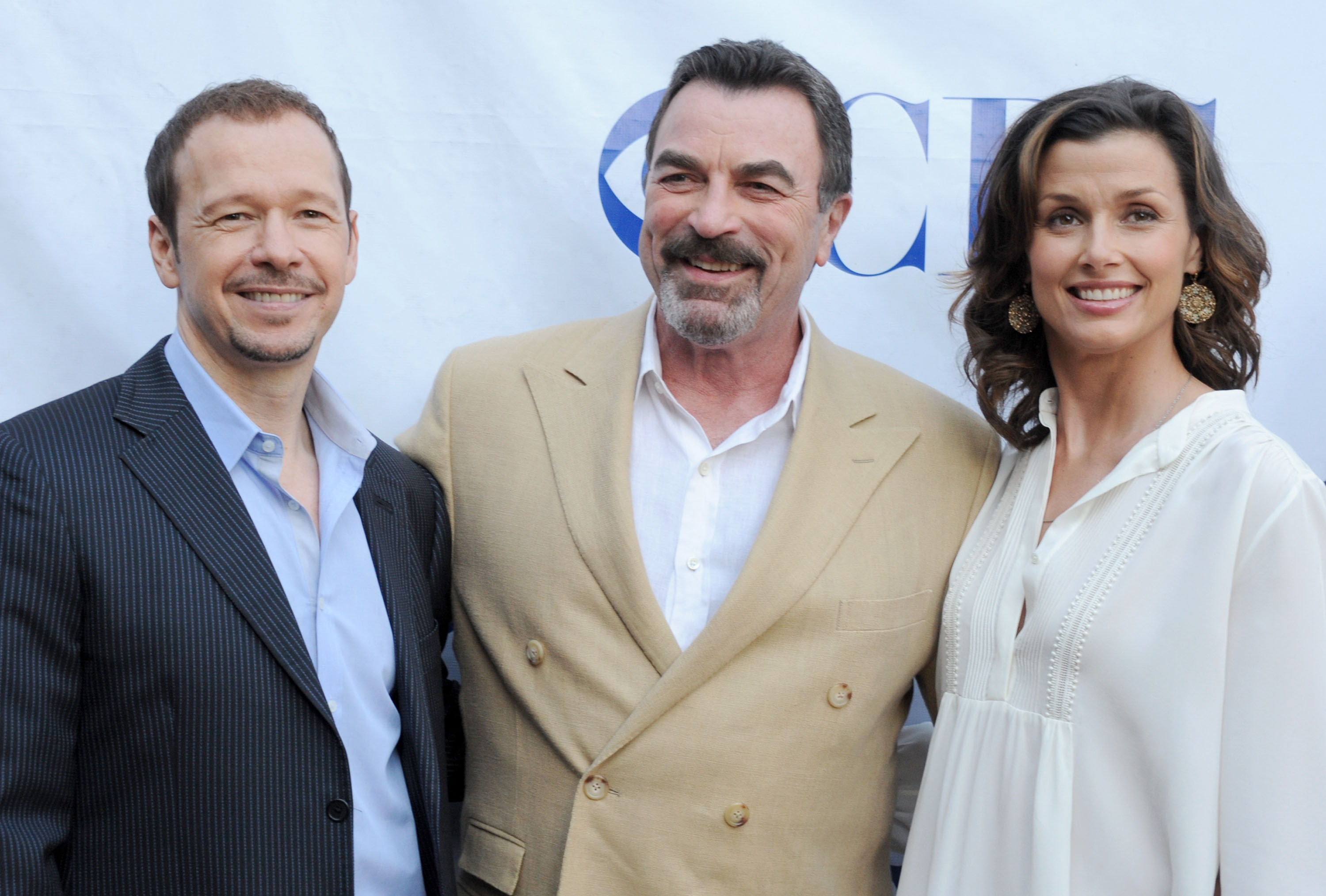 Donnie Wahlberg, Tom Selleck, and Bridget Moynahan in North Hollywood, California on June 5, 2012 | Source: Getty Images