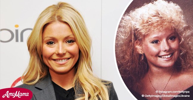 Kelly Ripa reminisces about her childhood by showing off her frizzy blonde curls in a rare photo
