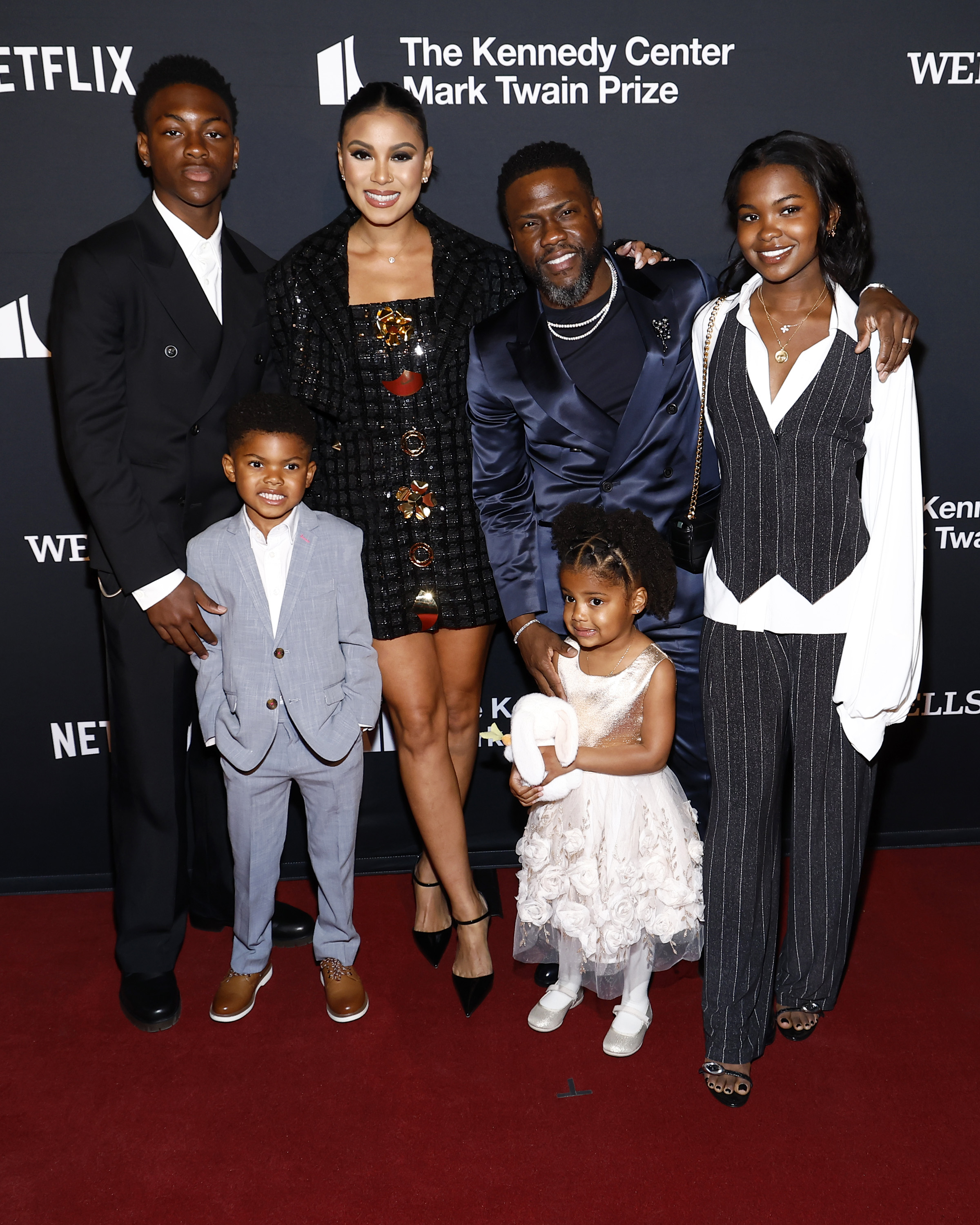 Hendrix, Kenzo, Eniko, Kevin, Kaori, and Heaven Hart attend the 25th Annual Mark Twain Prize For American Humor on March 24, 2024 | Source: Getty Images