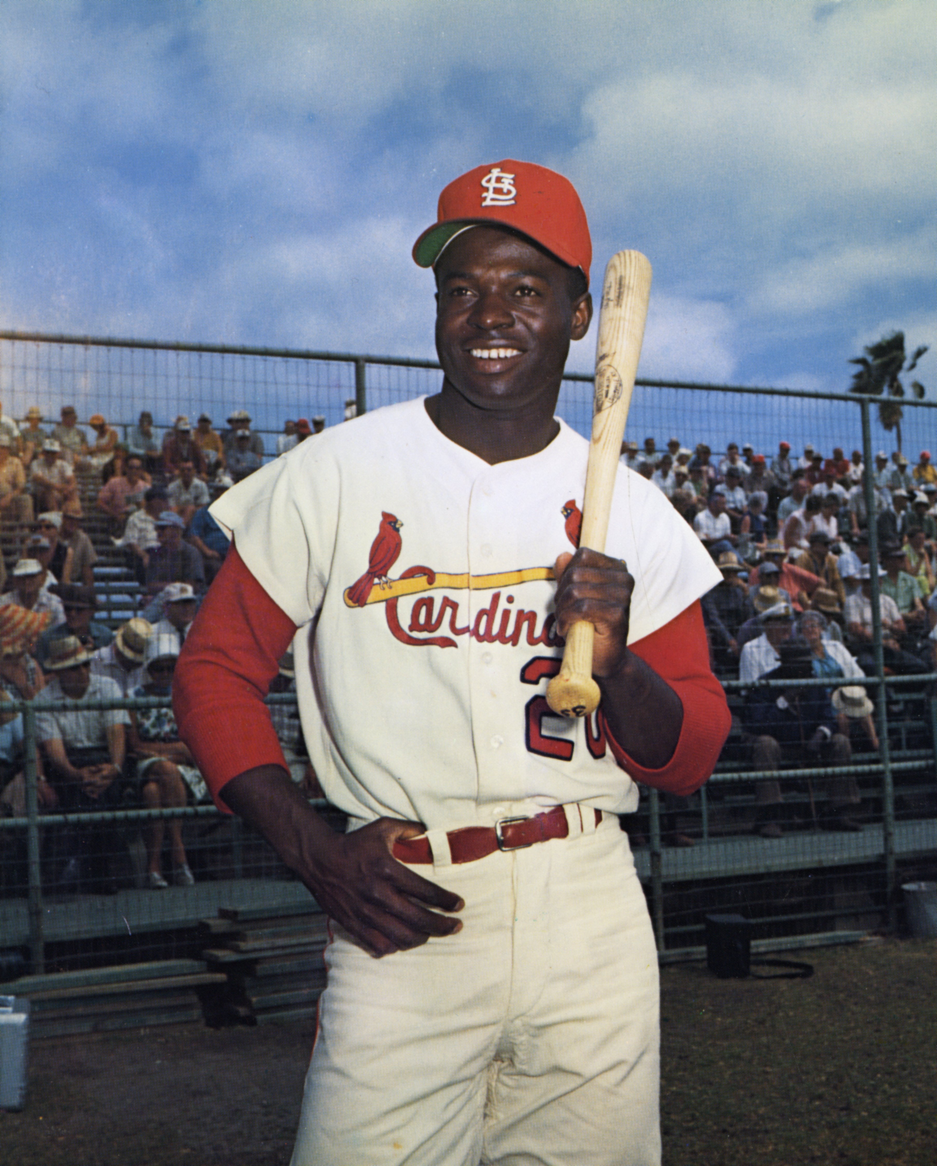 Lou Brock poses for a photograph at the St. Louis Cardinals spring training camp in March, 1965 in St. Petersburg, Florida. | Source: Getty Images