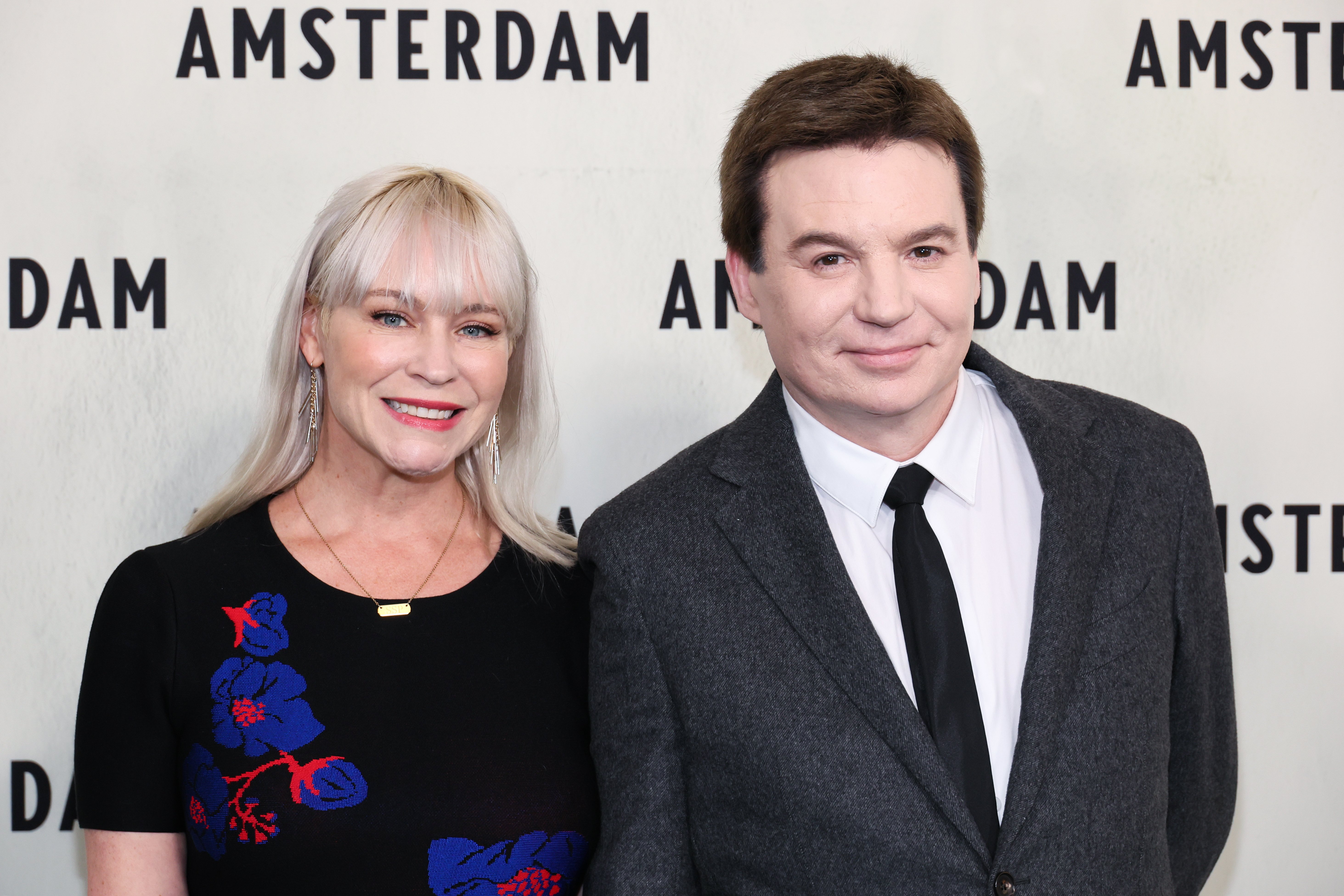 Kelly Tisdale and Mike Myers at the world premiere of "Amsterdam" on September 18, 2022, in New York | Source: Getty Images