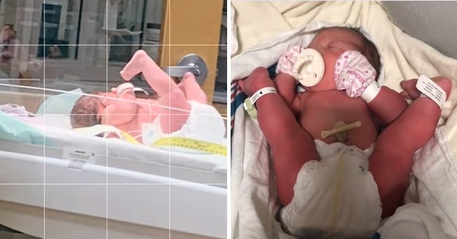 Bebé Kaiya Edwards en una franca posición de nalgas. | Foto: Tiktok.com/@katiekateyo
