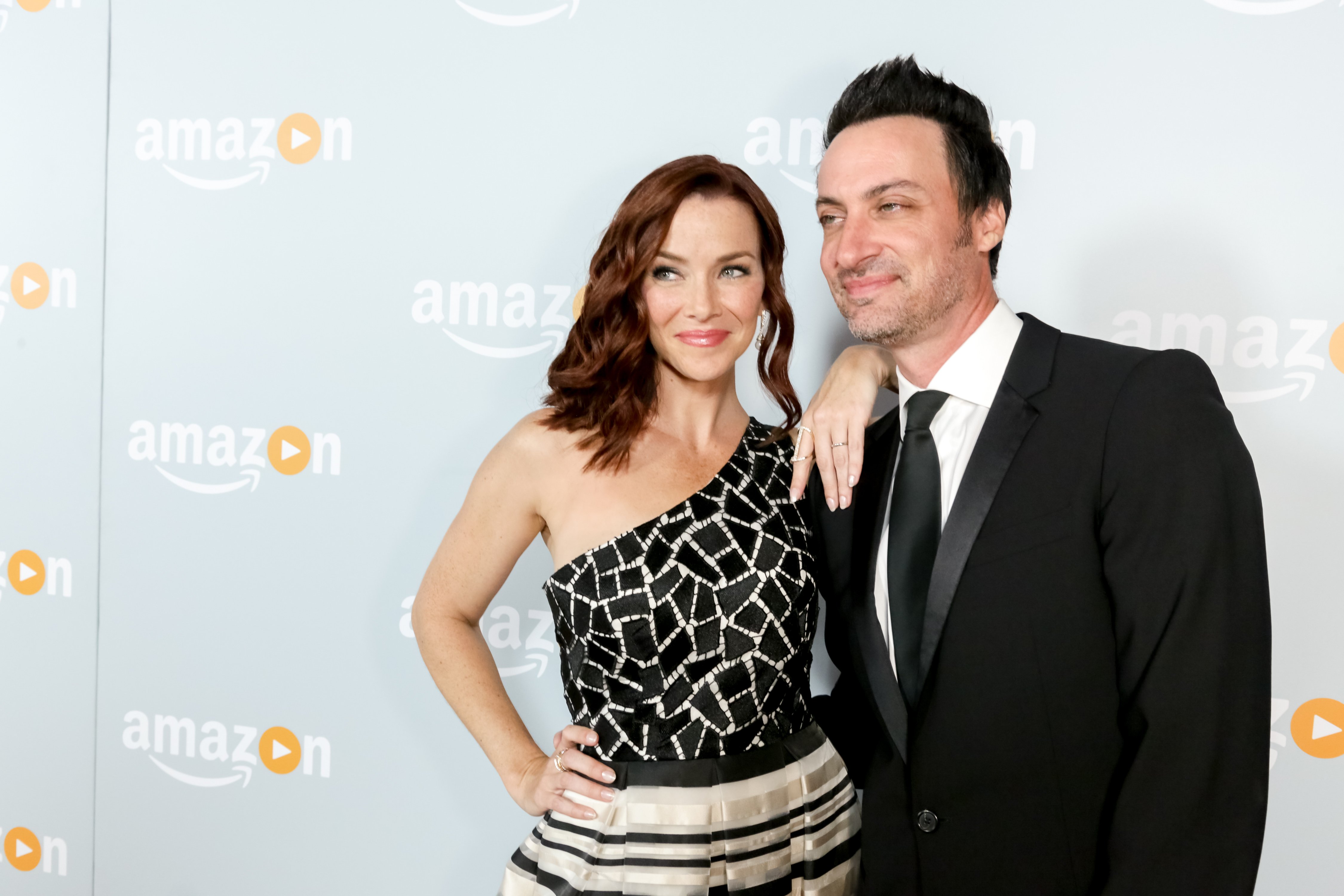 Annie Wersching and Stephen Full arrive at the Amazon's Emmy Celebration at the Sunset Tower Hotel, on September 18, 2016, in West Hollywood, California. | Source: Getty Images