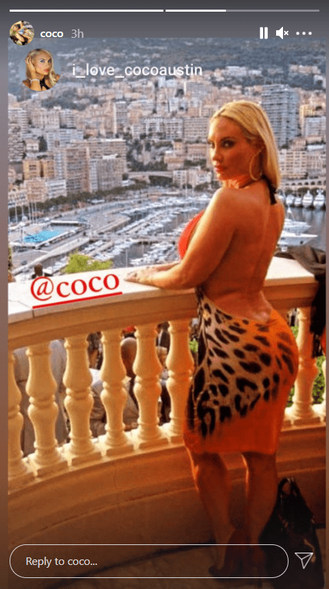 A screenshot of Coco Austin's photo on her Instagram story | Photo: instagram.com/coco/