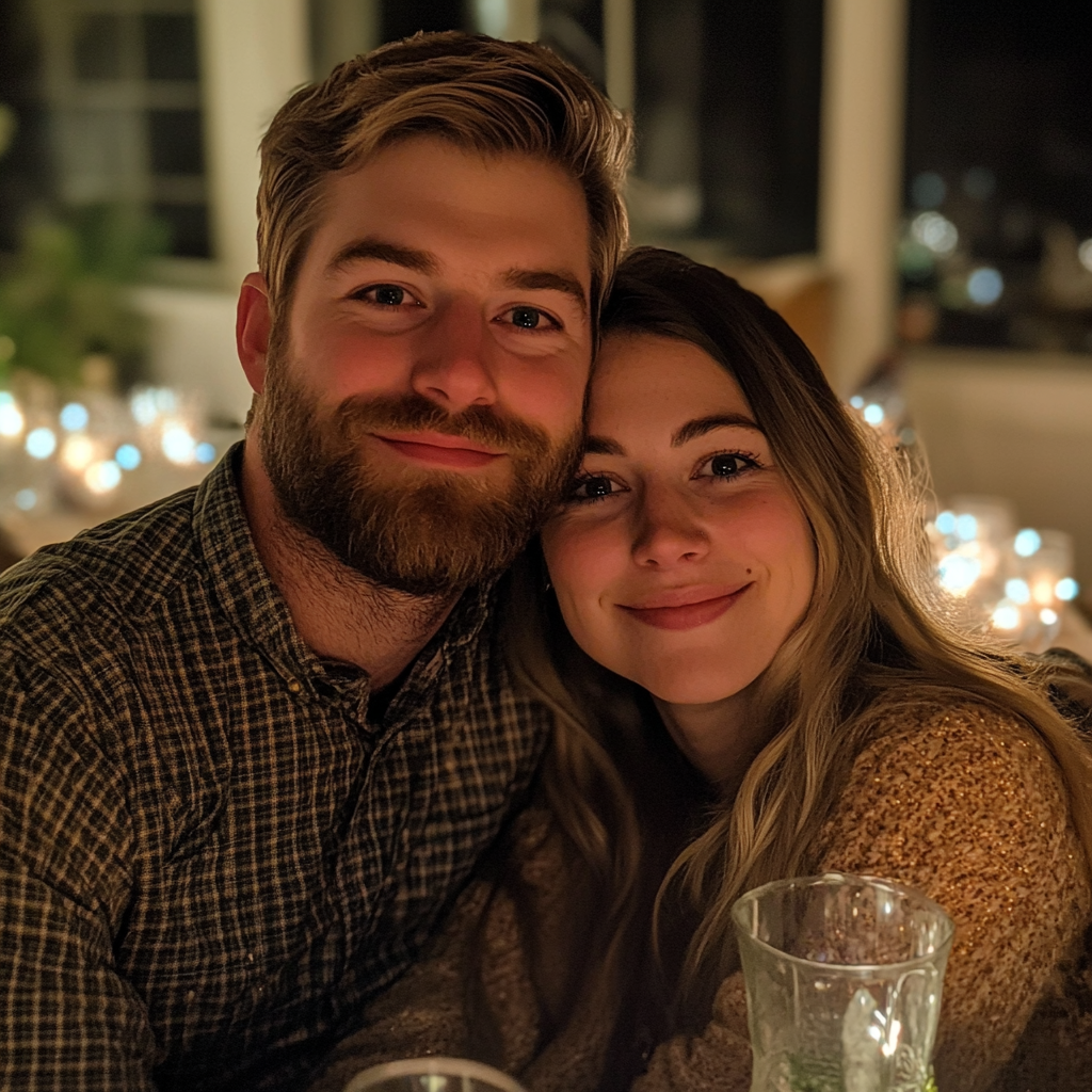 A couple sitting at a table | Source: Midjourney