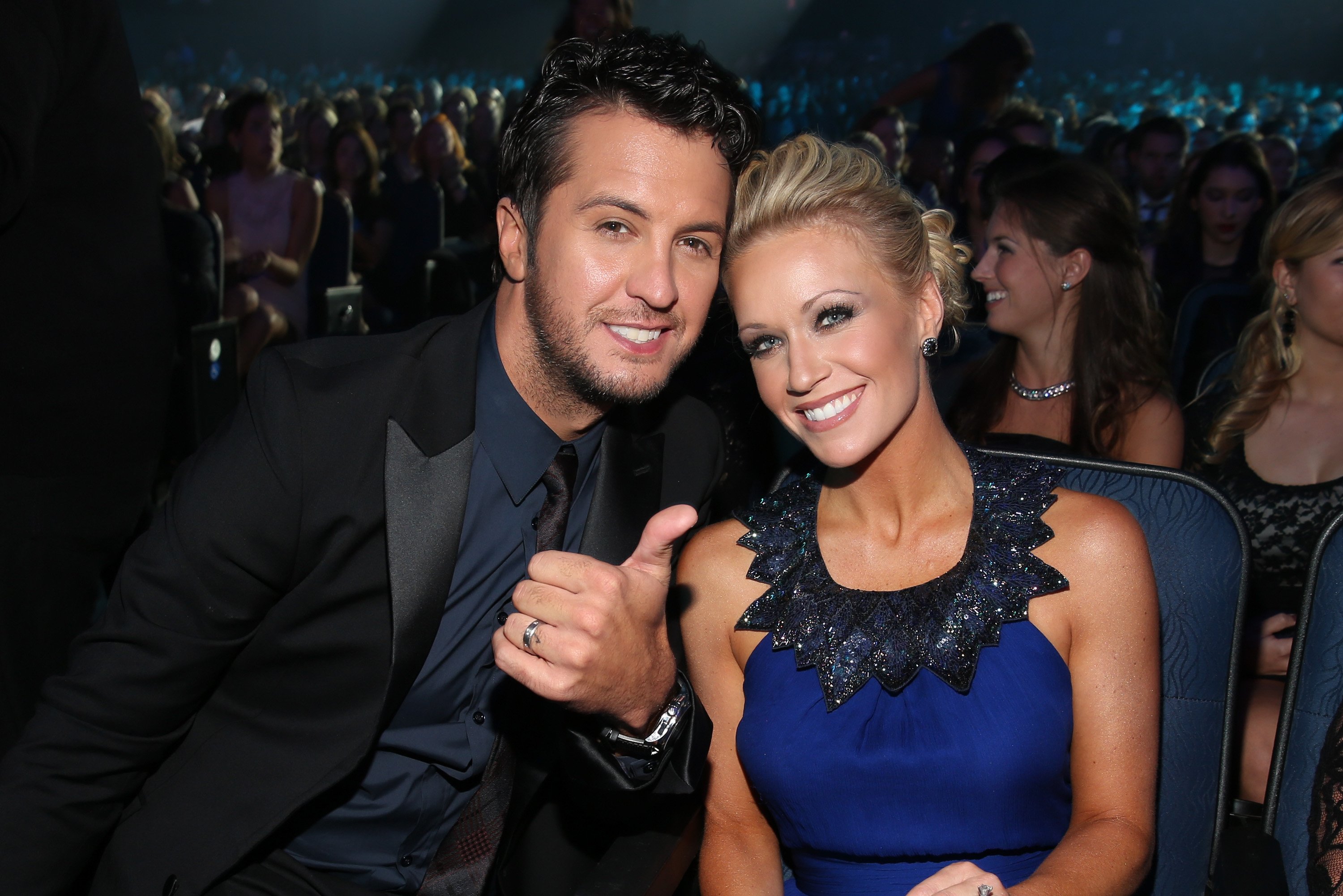 Luke Bryan and Caroline Bryan attend the 40th American Music Awards on November 18, 2012 in Los Angeles, California. | Source: Getty Images