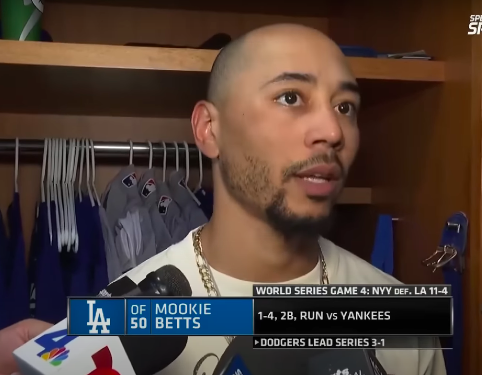 Mookie Betts | Source: YouTube/The Dodgers Bleed Los Podcast