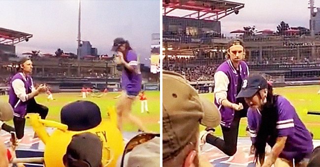 A man proposes to a woman at a baseball stadium but she runs away from him | Photo: Instagram/wtwmass 