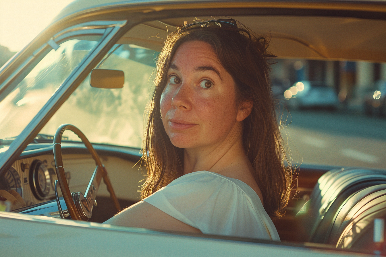 A woman starting her car | Source: Midjourney