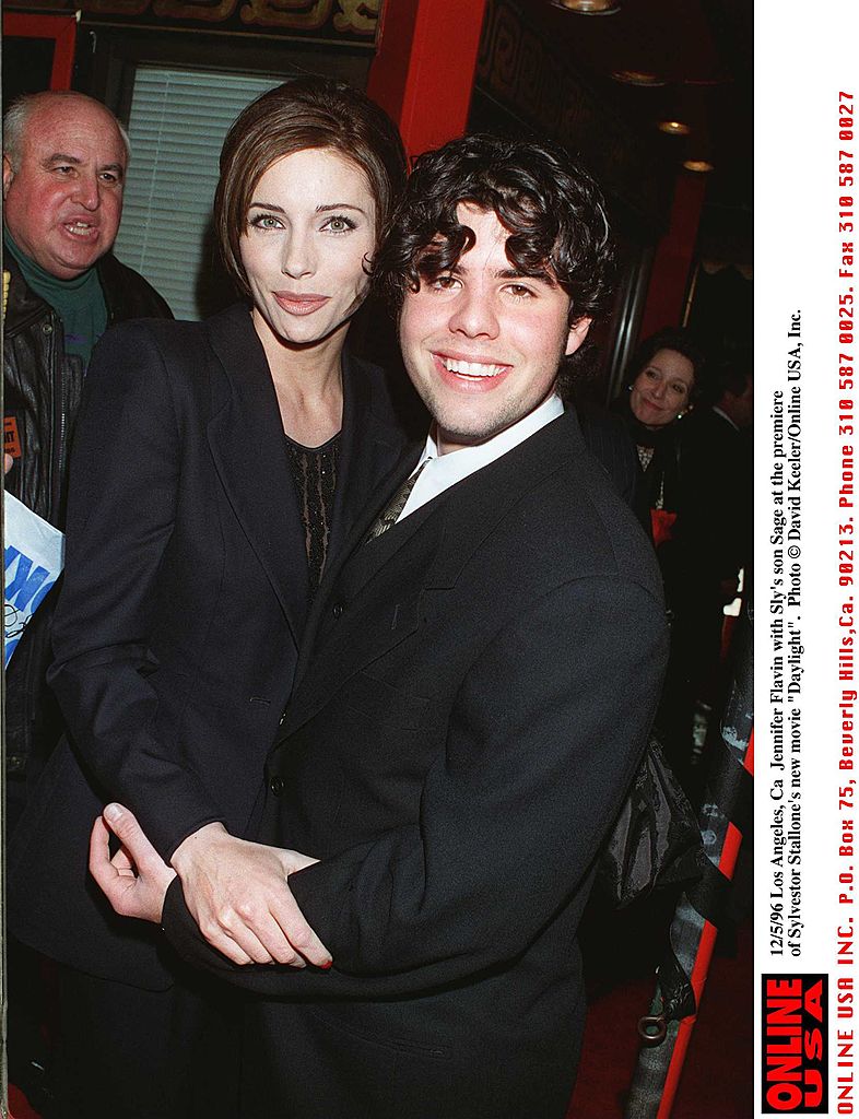 Jennifer Flavin and Sage Stallone at the premiere of "Daylight" on December 5, 1996, in Los Angeles, California. | Source: Getty Images