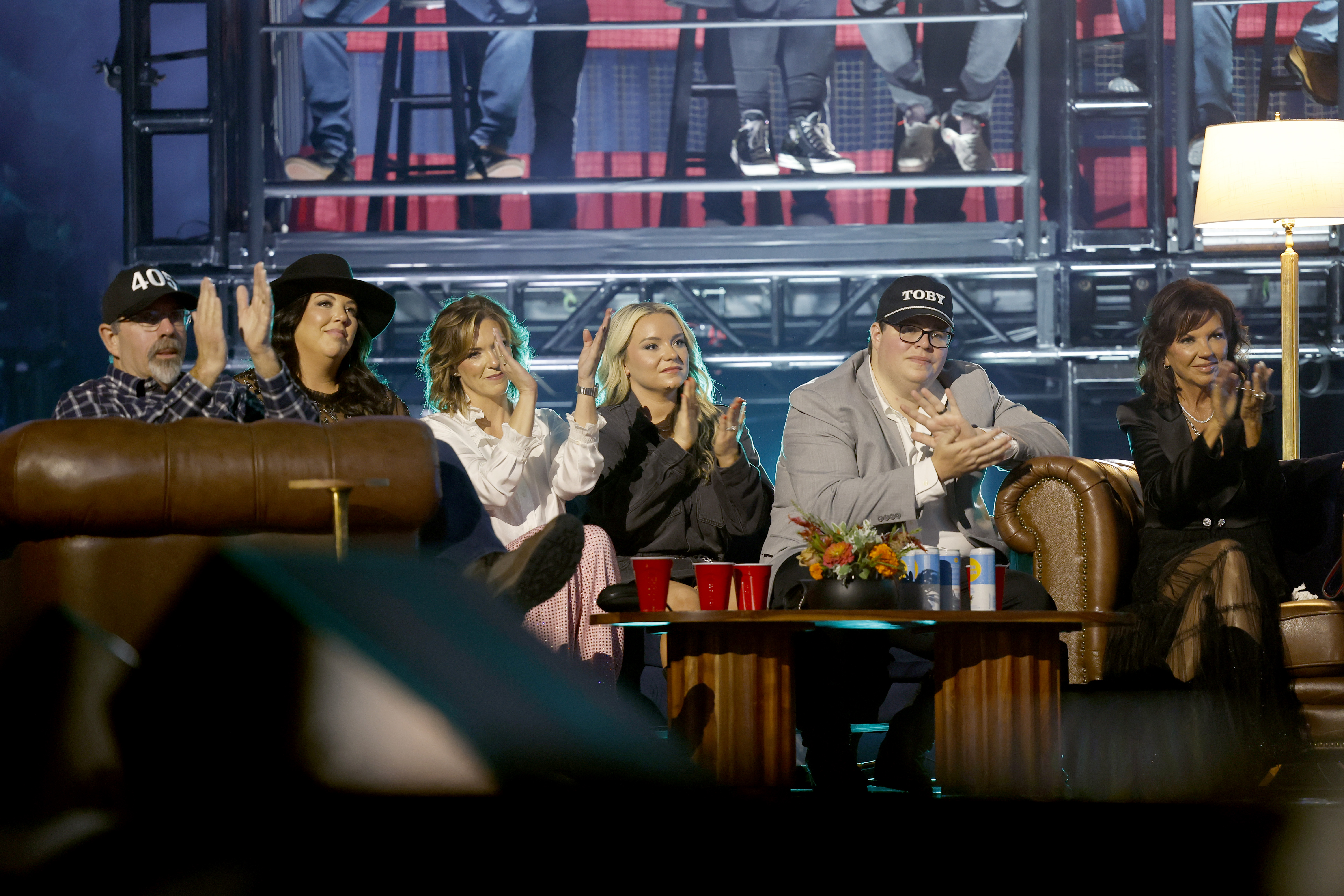 Tracy Keith, Krystal Keith, Shelley Covel, Haley Covel, Stelen Covel and Tricia Covel at the "Toby Keith: American Icon" tribute concert in Nashville, Tennessee on July 29, 2024 | Source: Getty Images