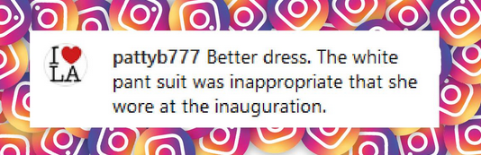 A fan comments on Lauren Sanchez's gown for the inaugural ball, from a post dated January 21, 2025 | Source: Instagram/laurenwsanchez/