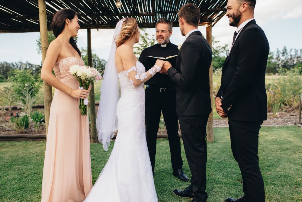 A bride and groom getting married. | Source: Shutterstock