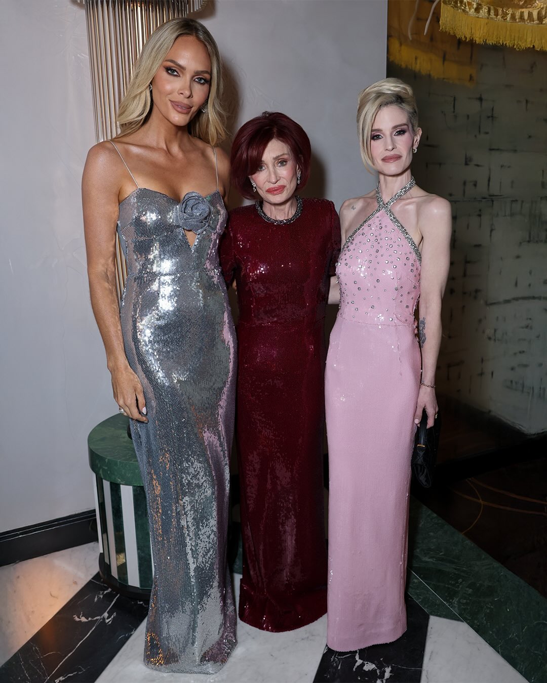 Rebecca Vallance, Sharon, and Kelly Osbourne attend a special cocktail hosted by Rebecca Vallance at Aki London on 26 November 2025 in London, England. | Source: Instagram/kellyosbourne