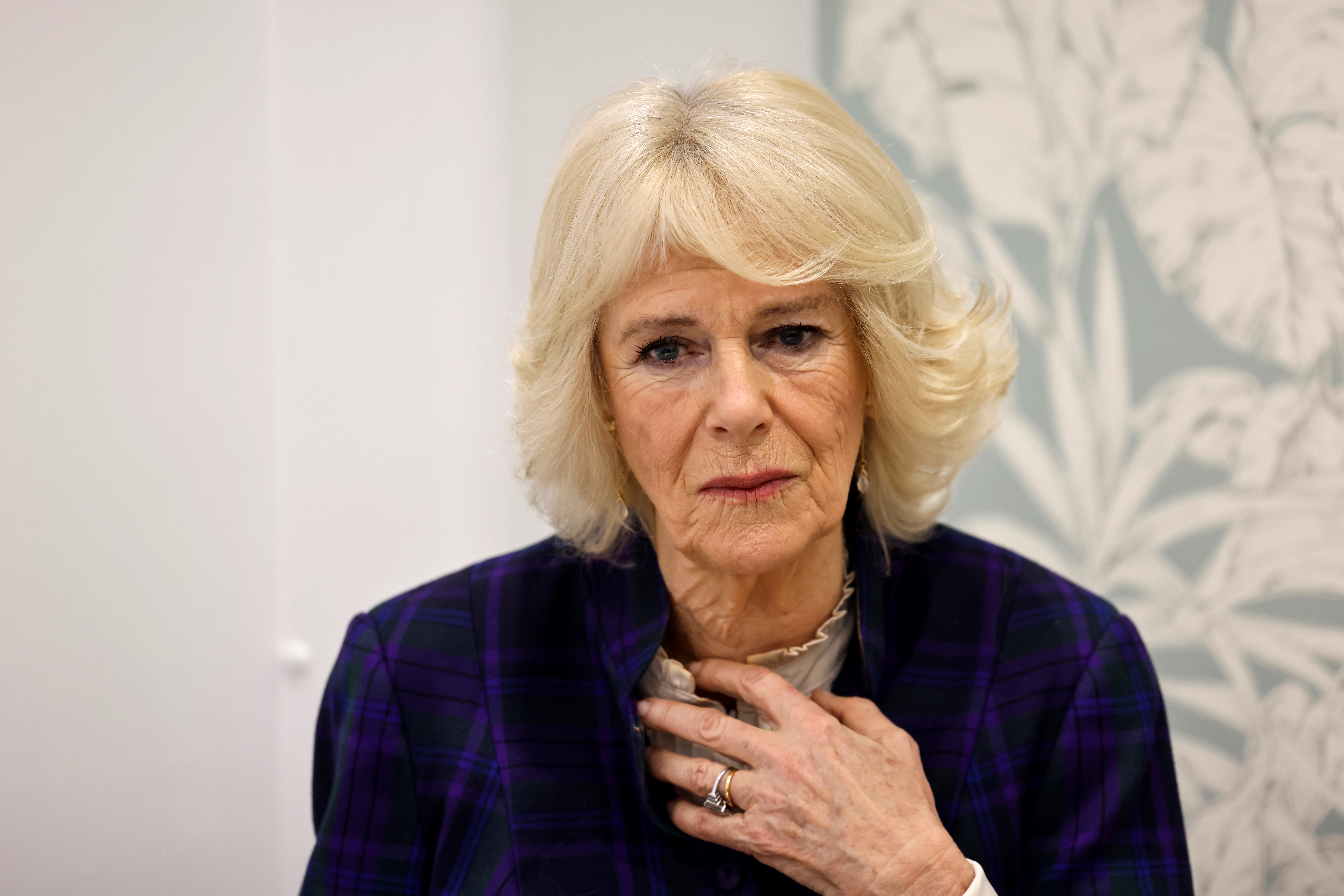 Queen Camilla during a visit to the clinic Paddington Haven in London, England on February 10, 2022 | Source: Getty Images