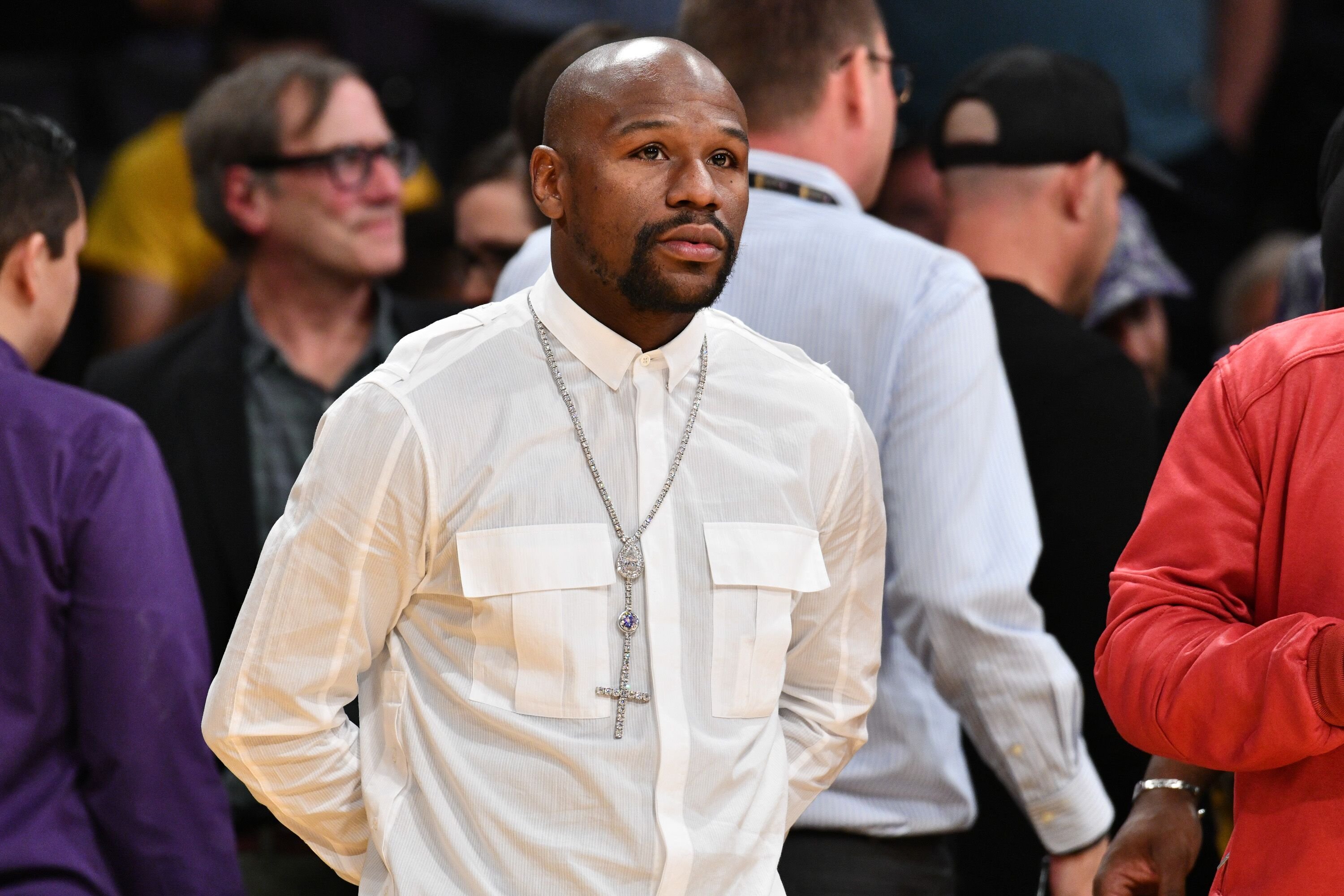 Floyd Mayweather Jr. attends a basketball game between the Los Angeles Lakers and the Atlanta Hawks at Staples Center on November 11, 2018 in Los Angeles, California. | Source: Getty Images
